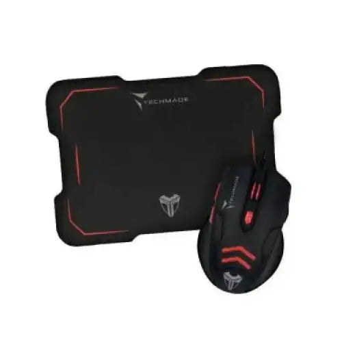 Techmade Kit Mouse USB + Tappetino Gaming Rosso - Accessori informatica - TecnoRoyal