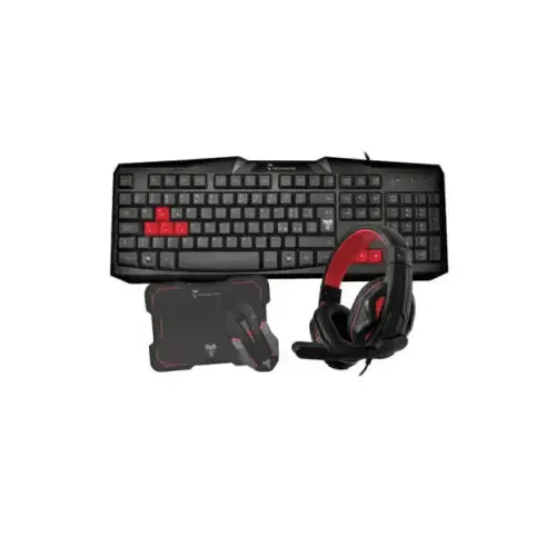 TECHMADE KIT TASTIERA+MOUSE+CUFFIE+PAD GAMING USB NERO TM-GAMINGSET2 - Kit Tastiera + Mouse - TecnoRoyal