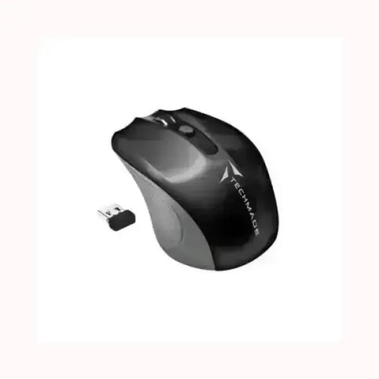 Mouse wireless Techmade nero ergonomico con ricevitore USB per un controllo preciso e confortevole
