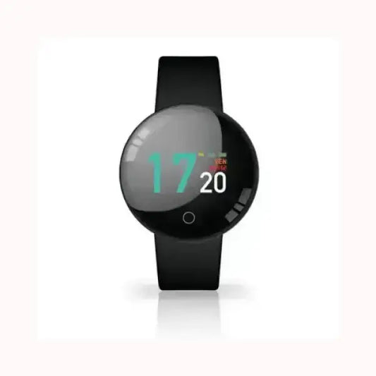 Smartwatch TECHMADE nero con display rotondo digitale e cinturino in silicone