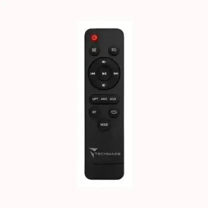 Telecomando nero Techmade per soundbar con pulsanti di controllo volume e modalità audio