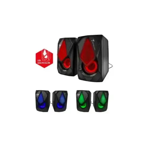 TECHMADE SPEAKER GAMING 2.0 3W USB LED LIGHT ROSSO/BLU/VERDE Techmade