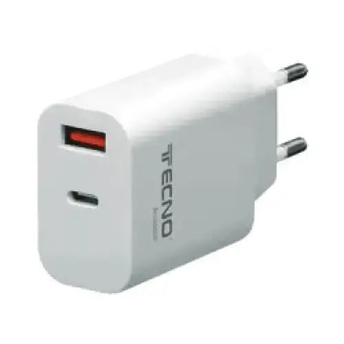 TECNO ALIMENTATORE CARICA RAPIDA TYPE C / USB 20W 3A BIANCO TC-883 - Caricabatterie - TecnoRoyal