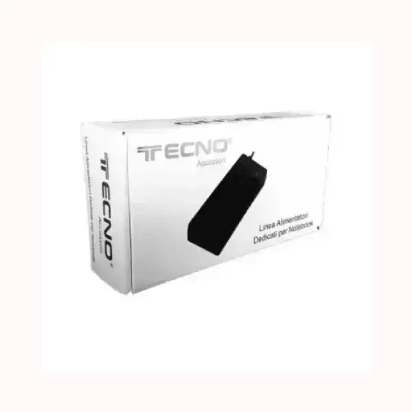Alimentatore PC TECNO dedicato per notebook con confezione bianca e design compatto