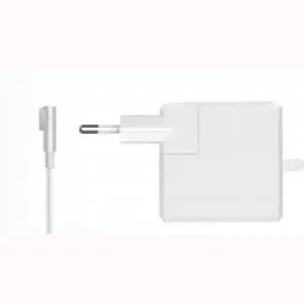 Alimentatore PC TECNO bianco con spina europea e connettore a L per laptop