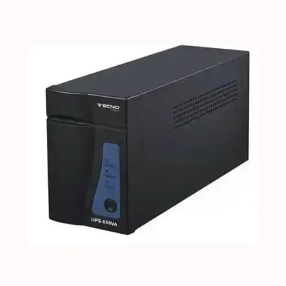 Gruppo di continuità UPS nero modello 650VA TECNO con pannello di controllo frontale blu
