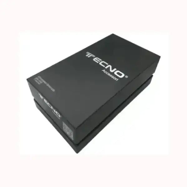 Scatola nera per alimentatore PC TECNO con logo bianco e design minimalista