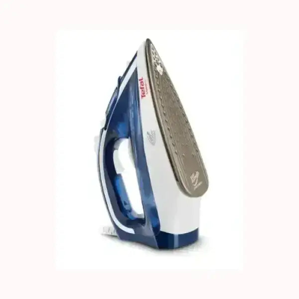 Ferro da stiro TEFAL con piastra antiaderente e serbatoio acqua trasparente blu