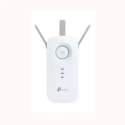 Ripetitore range extender WiFi TPLINK bianco con tre antenne esterne pulsante WPS e indicatori LED frontali