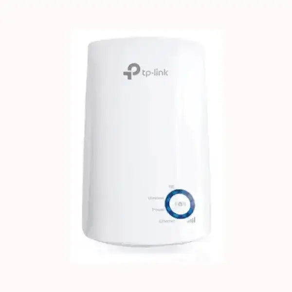 Ripetitore WiFi TPLINK bianco a spina con LED di stato e pulsante WPS per estendere il segnale in casa e ufficio