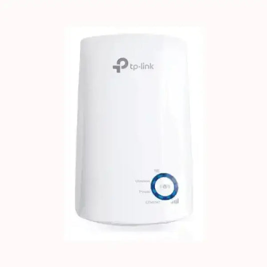 Ripetitore WiFi TPLINK bianco a spina con LED di stato e pulsante WPS per estendere il segnale in casa e ufficio