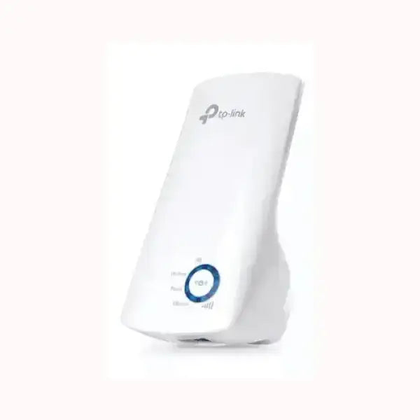 Ripetitore WiFi TPLINK bianco plug in con pulsante WPS e anello LED per estendere il segnale domestico