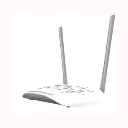 Access Point TPLINK bianco con due antenne esterne per rete WiFi domestica e montaggio su tavolo o parete