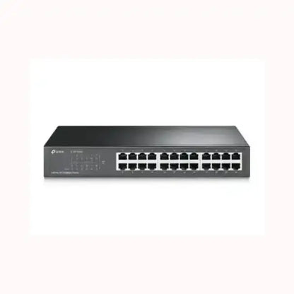 Switch Ethernet 24 porte TPLINK con chassis metallico nero ideale per reti aziendali e uffici