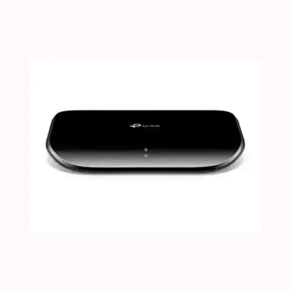 Switch TPLINK nero compatto 5 porte Gigabit per rete domestica design sottile con indicatori LED