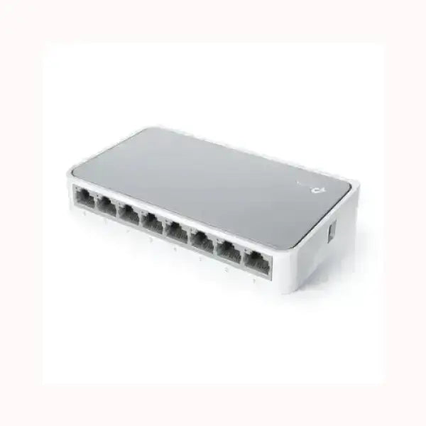 Switch Ethernet TPLINK 8 porte compatto bianco e grigio desktop non gestito per espansione LAN