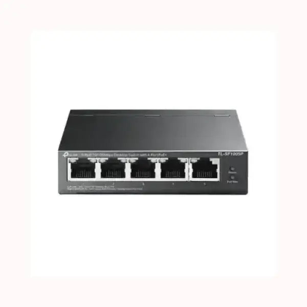 Switch di rete TPLINK 5 porte Ethernet compatto in metallo nero per ufficio e casa