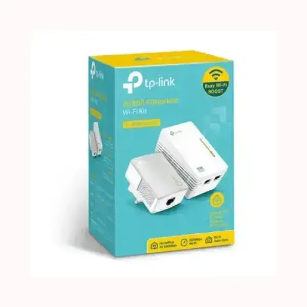 Kit Powerline TPLINK due adattatori bianchi con WiFi integrato e porte Ethernet ideale per estendere rete