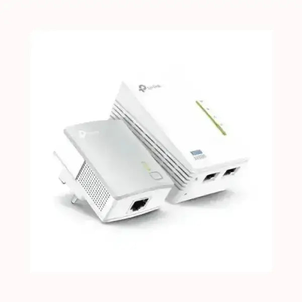 Adattatori Powerline TPLINK bianchi coppia con porte Ethernet per estendere rete via presa elettrica