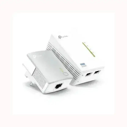 Adattatori Powerline TPLINK bianchi coppia con porte Ethernet per estendere rete via presa elettrica