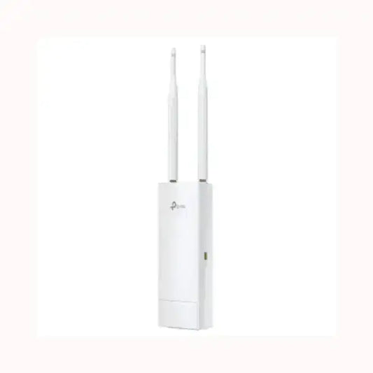 TPLINK Access Point esterno bianco con due antenne, design compatto per montaggio a parete e copertura WiFi