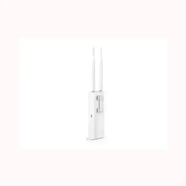 Access point TPLINK bianco verticale con doppia antenna e staffa di montaggio ideale per esterni