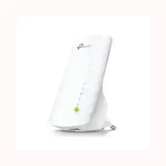 Ripetitore WiFi TPLINK bianco a spina con indicatori LED verticale per estendere copertura rete domestica