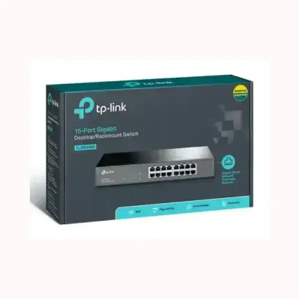Imballo TPLINK switch 16 porte Gigabit per desktop e montaggio rack con porte Ethernet ad alta velocita e gestione semplice