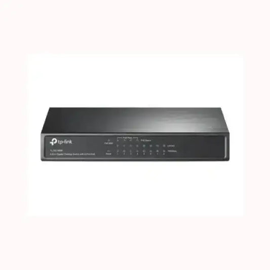 Switch Ethernet TPLINK 8 porte nero compatto con LED di stato frontali per rete aziendale e domestica