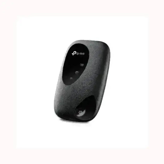 Router wireless portatile TPLINK nero con design compatto e indicatori LED per connessione stabile