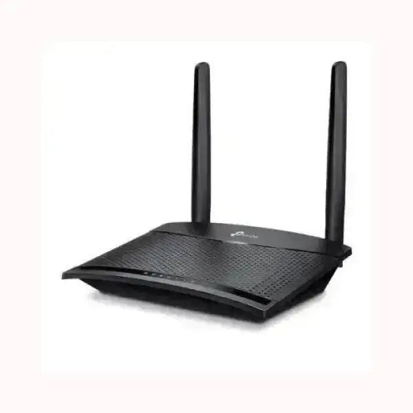 Router wireless TPLink nero con due antenne esterne per segnale WiFi stabile e veloce