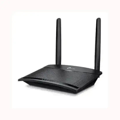 Router wireless TPLink nero con due antenne esterne per segnale WiFi stabile e veloce