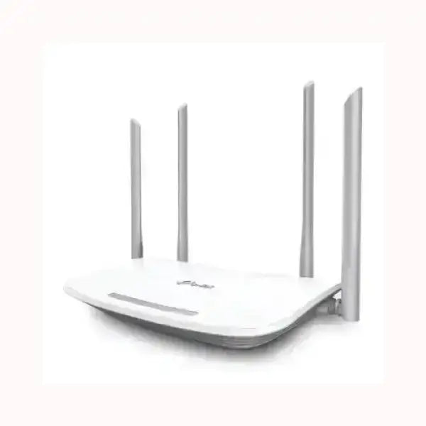 Router wireless TPLINK bianco con quattro antenne per connessione internet veloce e stabile
