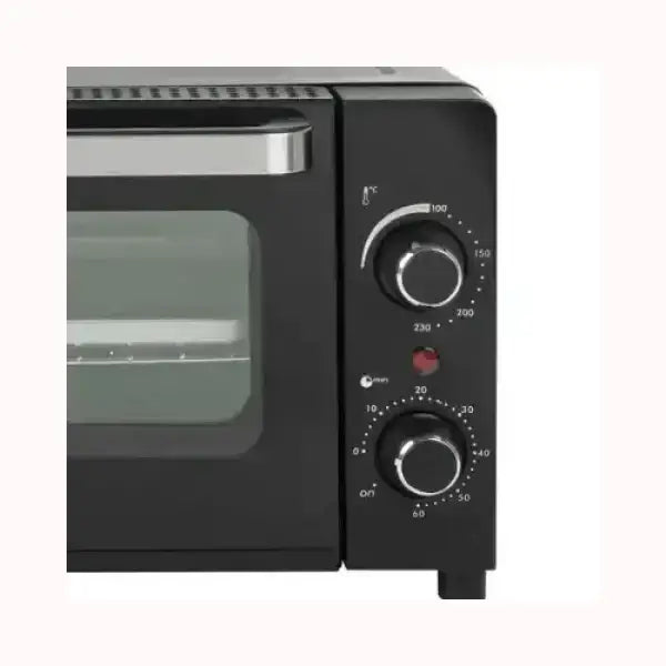 Fornetto TRISTAR nero con manopole per temperatura e timer e porta con finestra trasparente