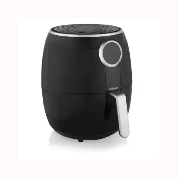 Friggitrice ad aria Tristar nera compatta con manico argento e controllo circolare frontale