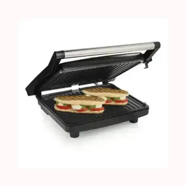 Bistecchiere TRISTAR con piastre antiaderenti che cuoce panini alla griglia in acciaio nero