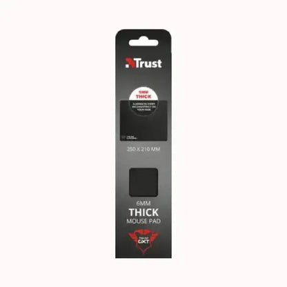 Tappetino mouse TRUST spesso 6mm nero in confezione rettangolare 250x210 mm