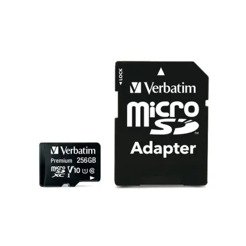 Scheda Micro SD Verbatim da 256GB con adattatore per un'archiviazione veloce e sicura