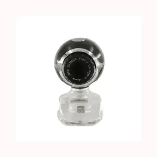 Webcam Xtreme nera con supporto trasparente e design compatto per videochiamate e streaming