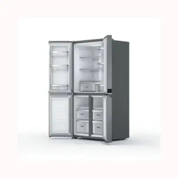 Frigorifero WHIRLPOOL a quattro porte con ampio spazio interno e design moderno in acciaio inox