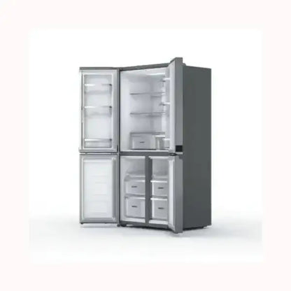 Frigorifero WHIRLPOOL a quattro porte con ampio spazio interno e design moderno in acciaio inox