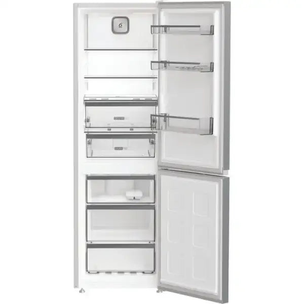 Frigorifero Whirlpool bianco con doppia porta e scomparti interni per conservazione alimenti