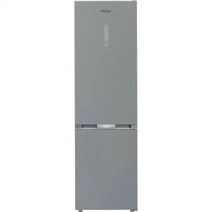 Frigorifero Whirlpool verticale grigio con doppia porta e design moderno per la casa
