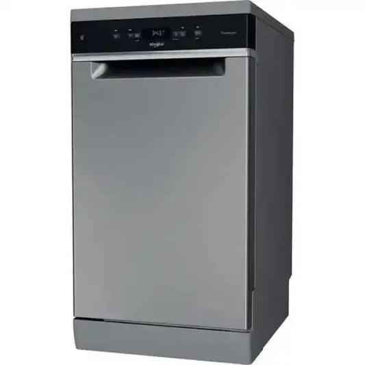 Lavastoviglie Whirlpool in acciaio inox con pannello di controllo digitale e design moderno