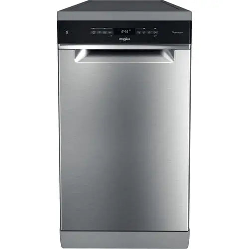 Lavastoviglie Whirlpool in acciaio inox con pannello di controllo elettronico e design elegante