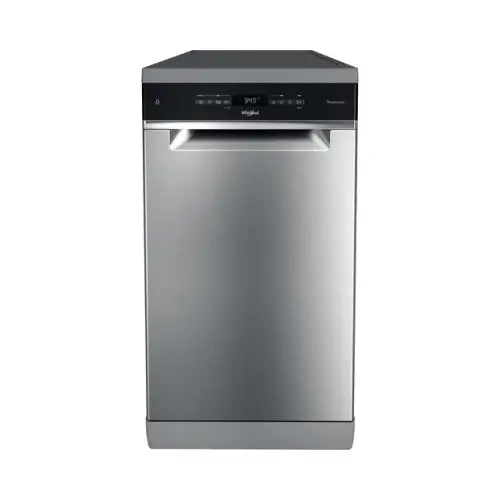 Lavastoviglie Whirlpool in acciaio inox con pannello di controllo elettronico e design elegante