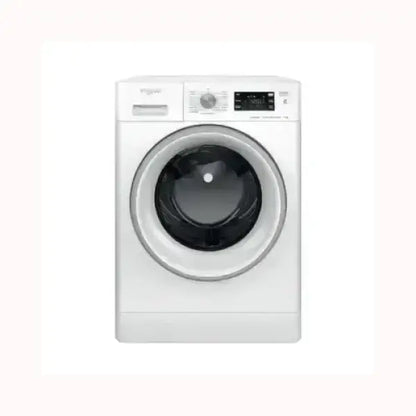 Lavatrice frontale bianca WHIRLPOOL con porta a oblò e pannello di controllo digitale