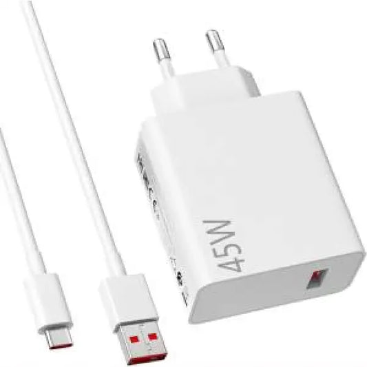 Caricatore da muro Xiaomi 45W con cavo USB bianco per accessori telefonia