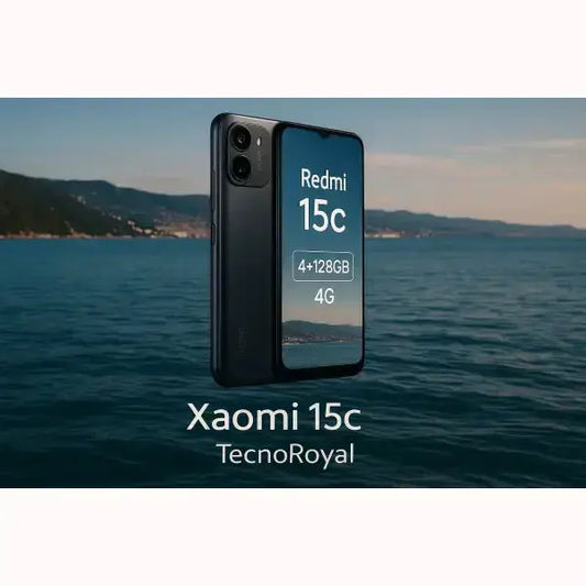 Smartphone Xiaomi Redmi 15c con 4GB di RAM e 128GB di memoria in un ambiente naturale