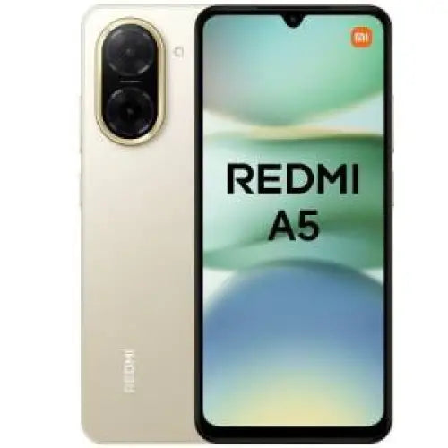 Smartphone Xiaomi Redmi A5 con display grande e design elegante in colore oro